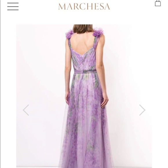 Marchesa Notte Floral Tulle Dress - Picture 3 of 5